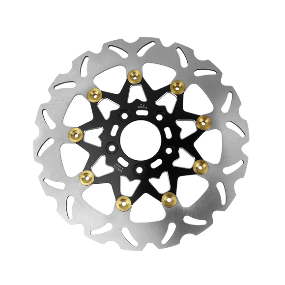 11.5" Black& Gold Front Brake Rotor-9 Spoke
