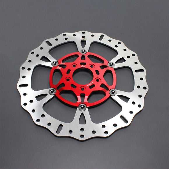14" Red Front Brake Rotor for Touring- 6 Spoke