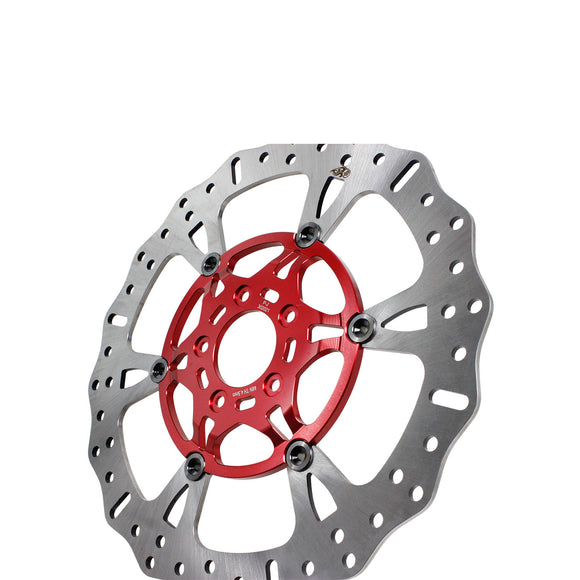 14" Red Front Brake Rotor for Touring- 6 Spoke