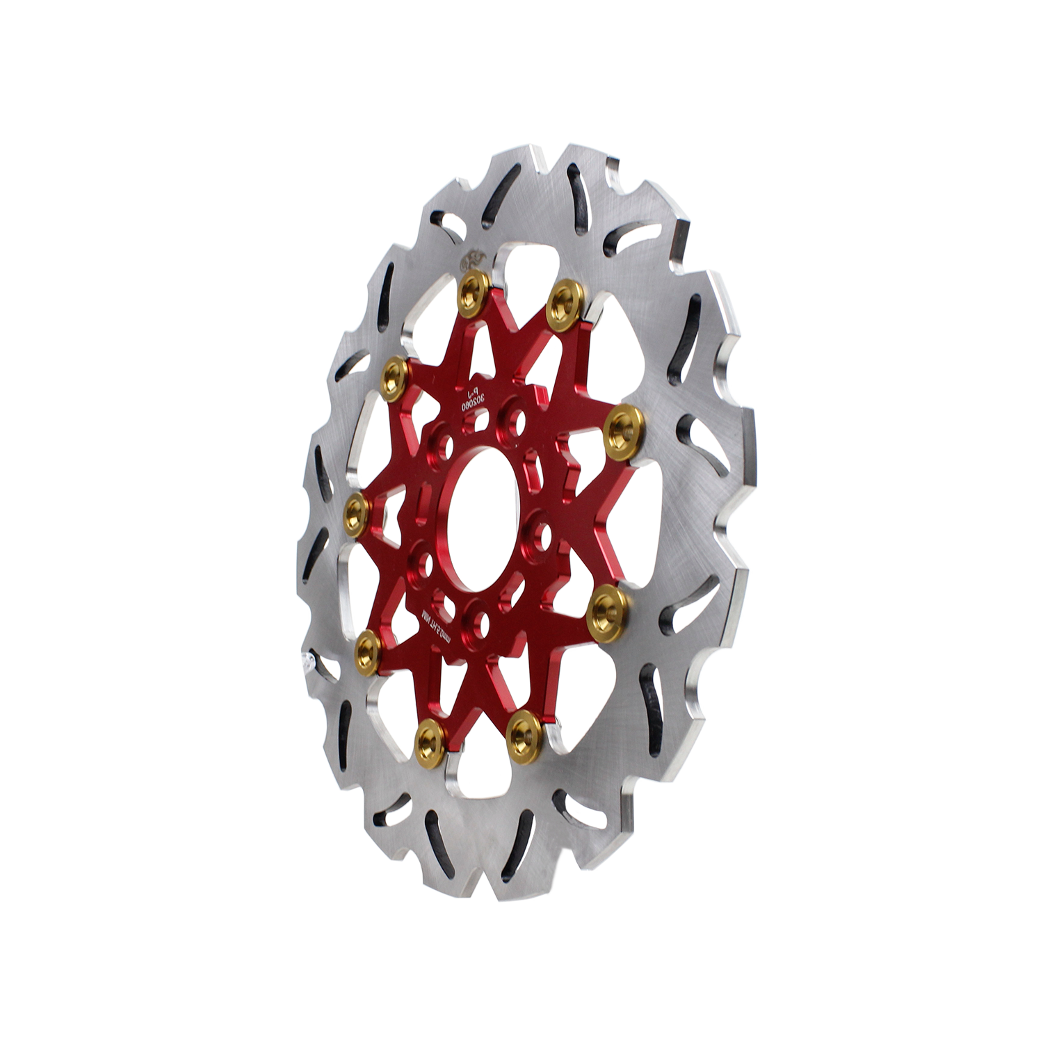 11.8" Red & Gold Front Brake Rotor-9 Spoke