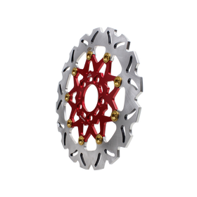 11.8" Red & Gold Front Brake Rotor-9 Spoke - 0