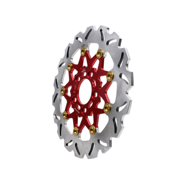 11.8" Red & Gold Front Brake Rotor-9 Spoke - 0