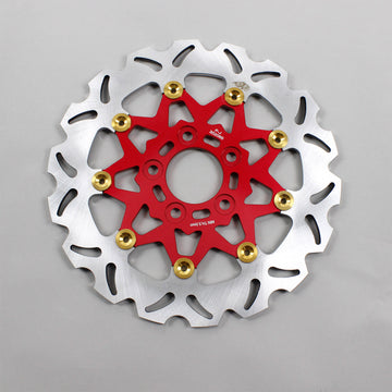 11.5" Red & Gold Rear Brake Rotor- 9 Spokes
