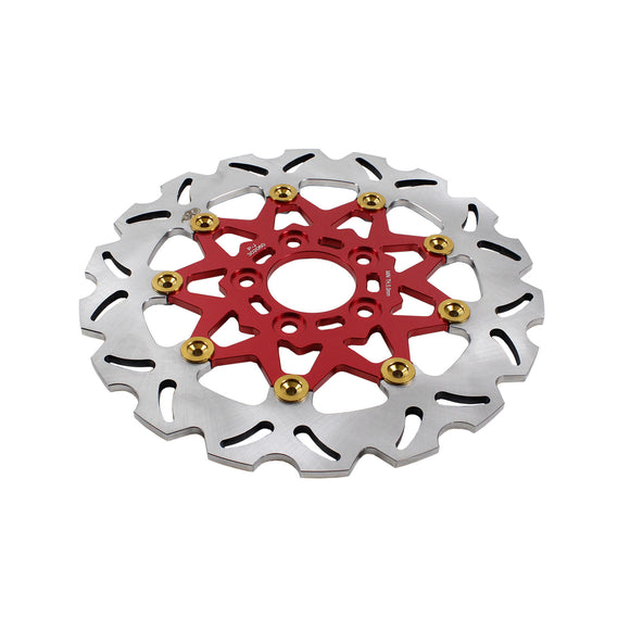 11.5" Red & Gold Rear Brake Rotor- 9 Spokes