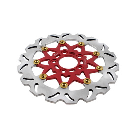 11.8" Red & Gold Front Brake Rotor-9 Spoke