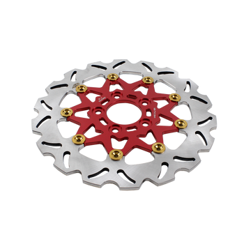 11.8" Red & Gold Front Brake Rotor-9 Spoke