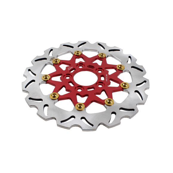 11.8" Red & Gold Front Brake Rotor-9 Spoke