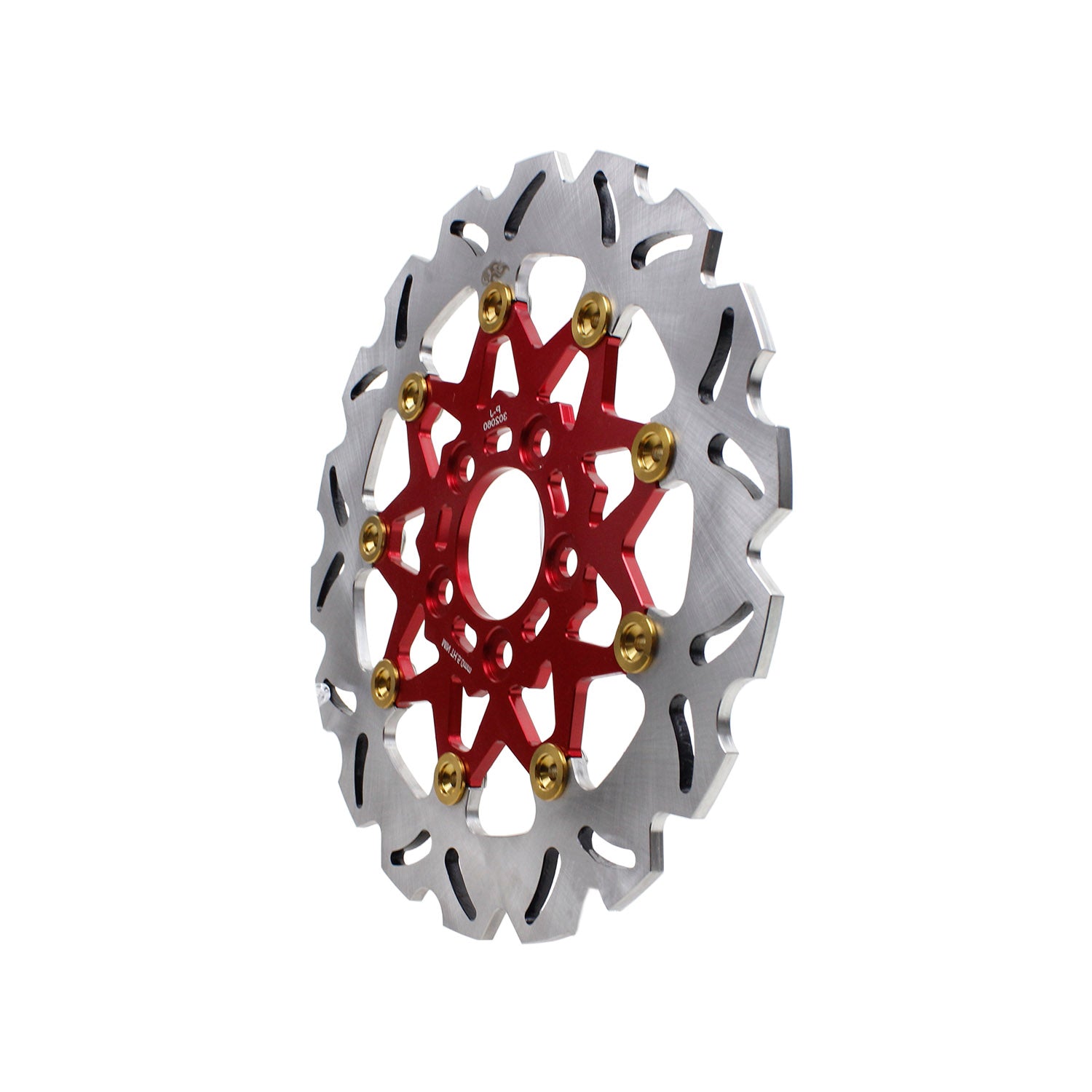 11.5" Red & Gold Rear Brake Rotor- 9 Spokes