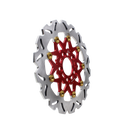 11.8" Red & Gold Front Brake Rotor-9 Spoke-3