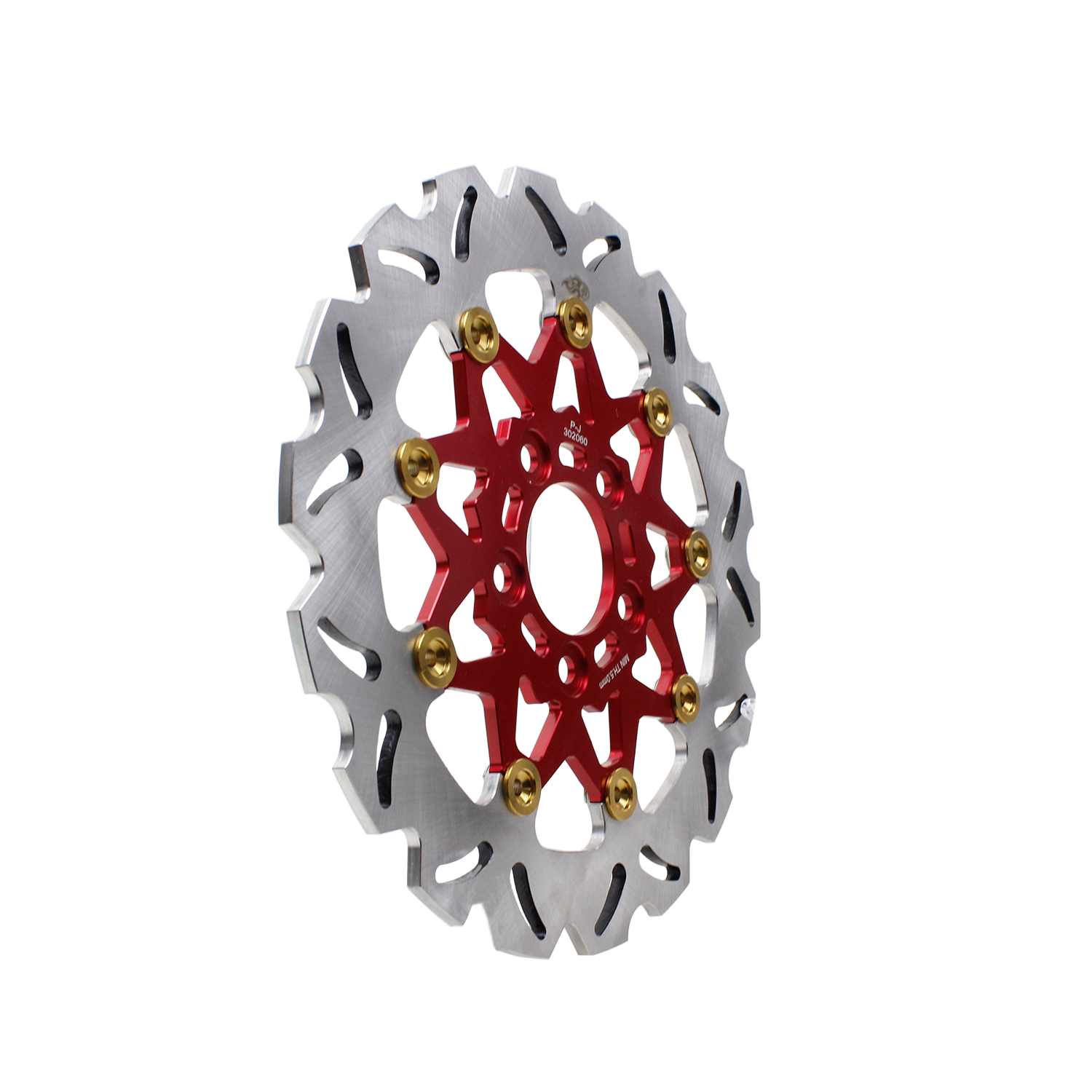 11.8" Red & Gold Front Brake Rotor-9 Spoke