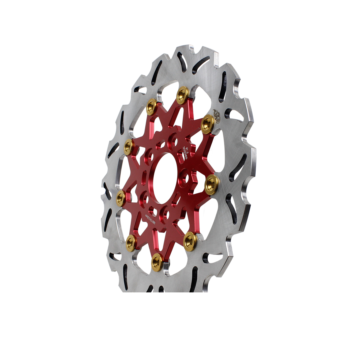 11.8" Red & Gold Front Brake Rotor-9 Spoke
