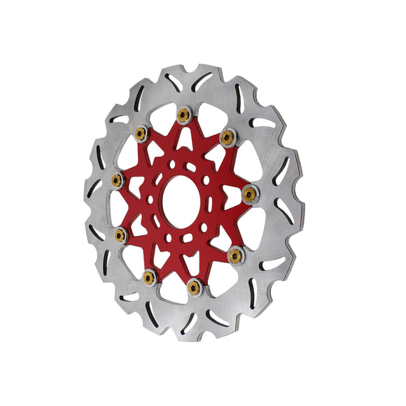 11.5" Red & Gold Rear Brake Rotor- 9 Spokes