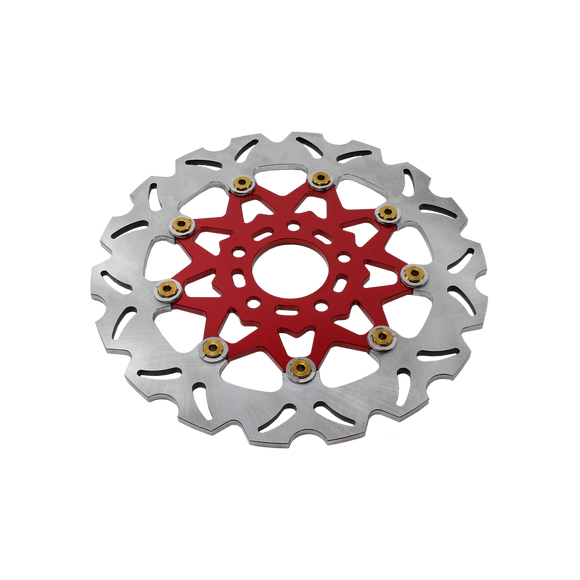11.8" Red & Gold Front Brake Rotor-9 Spoke