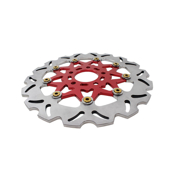 11.5" Red & Gold Rear Brake Rotor- 9 Spokes