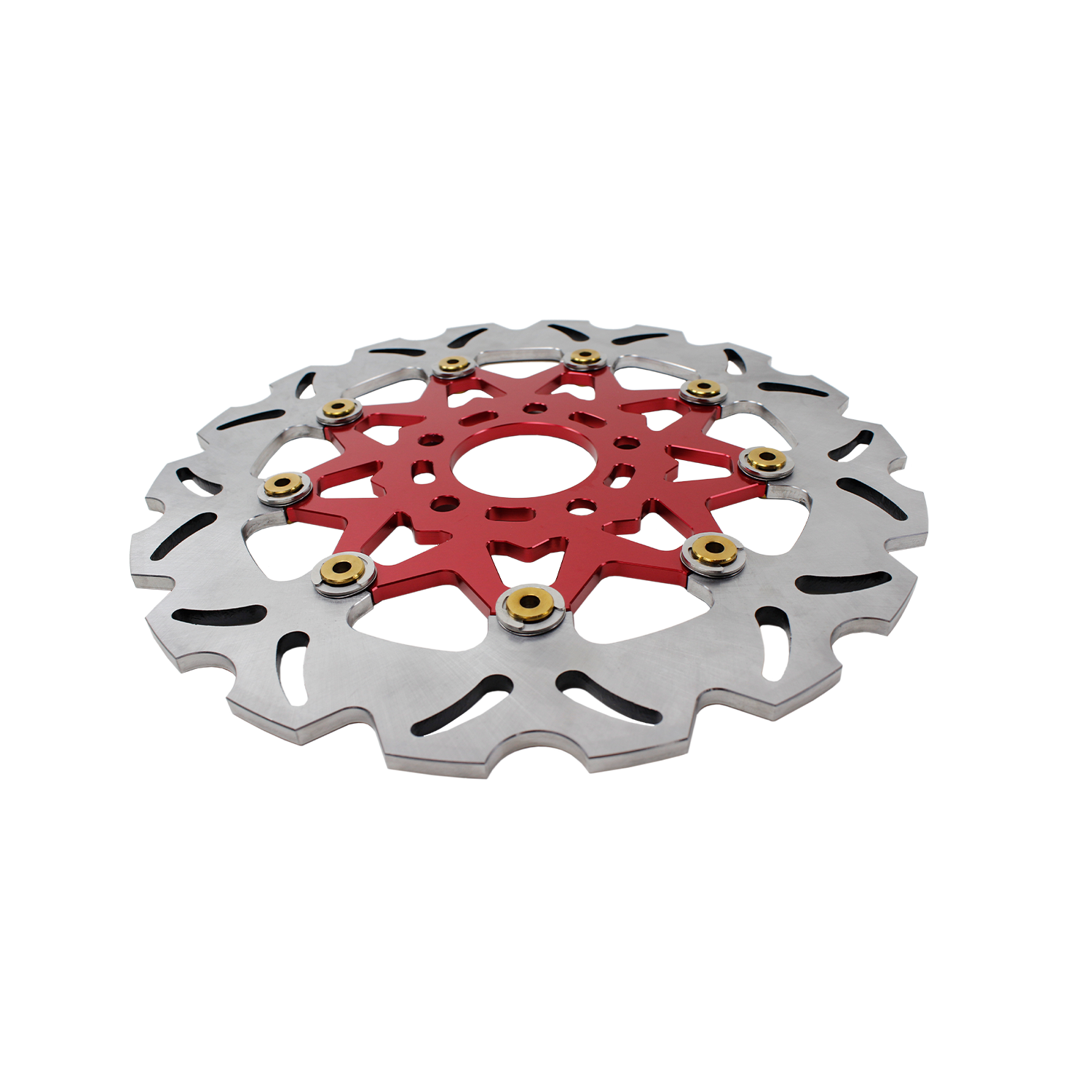 11.8" Red & Gold Front Brake Rotor-9 Spoke