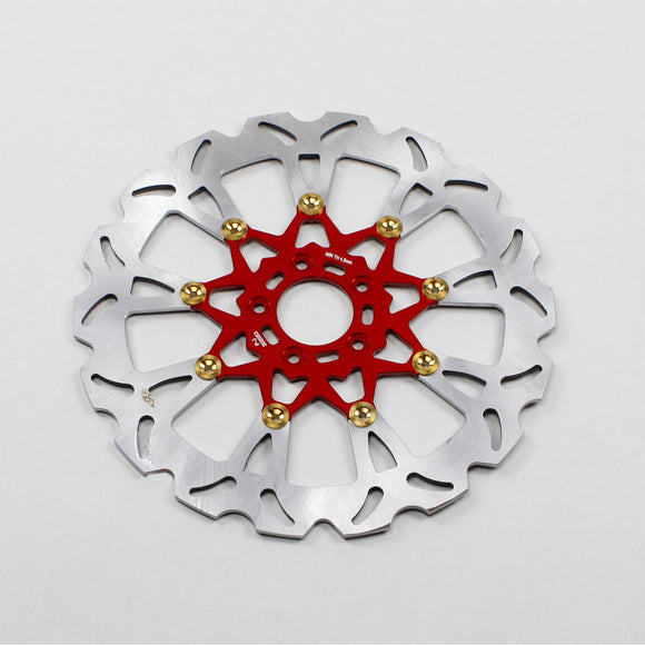 14.0" Red Front Brake Rotor for Softail Dyna Sportster- 9 Spoke