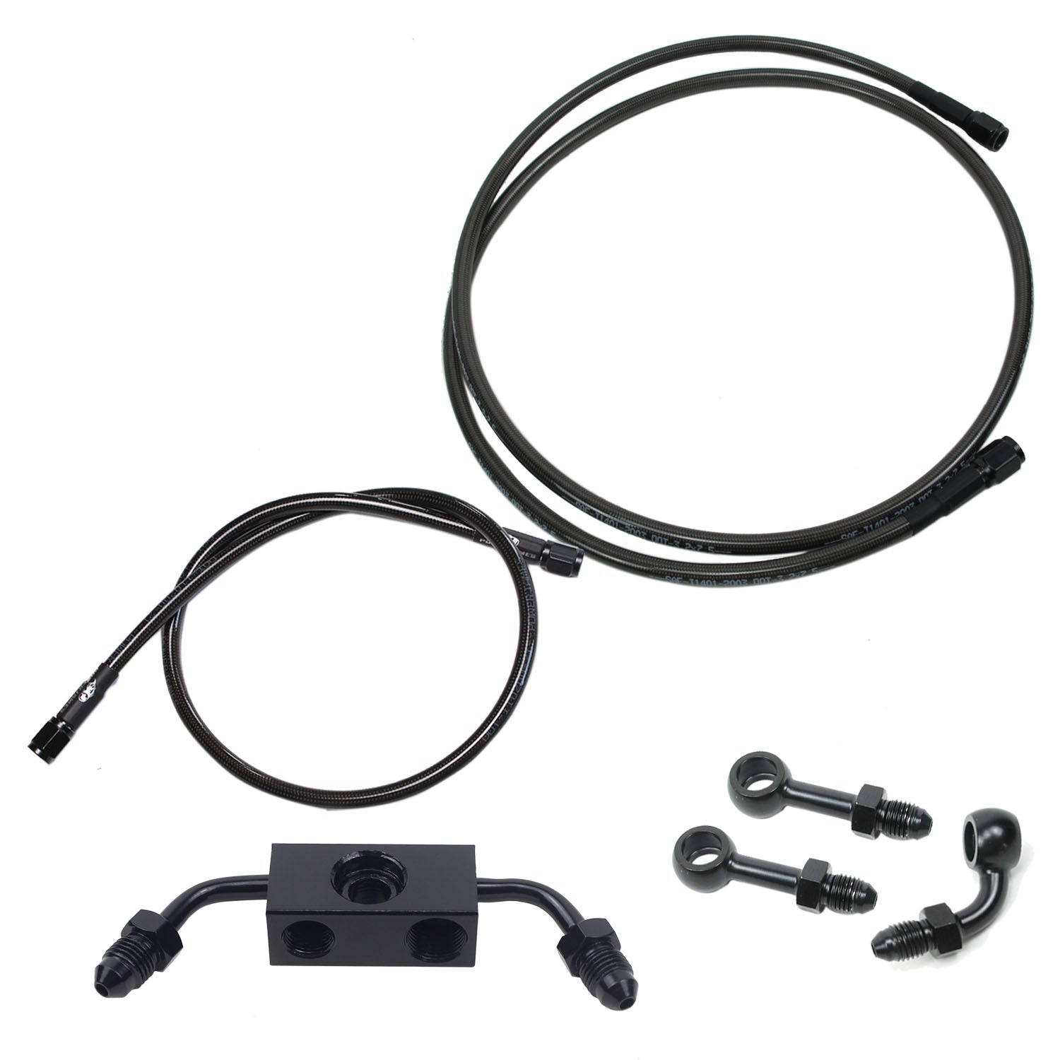 Smoky Black Brake Lines Kit for Harley Davidson 18-later Softail Models with ABS - 0