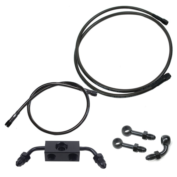 Smoky Black Brake Lines Kit for Harley Davidson 18-23 Softail Models with ABS