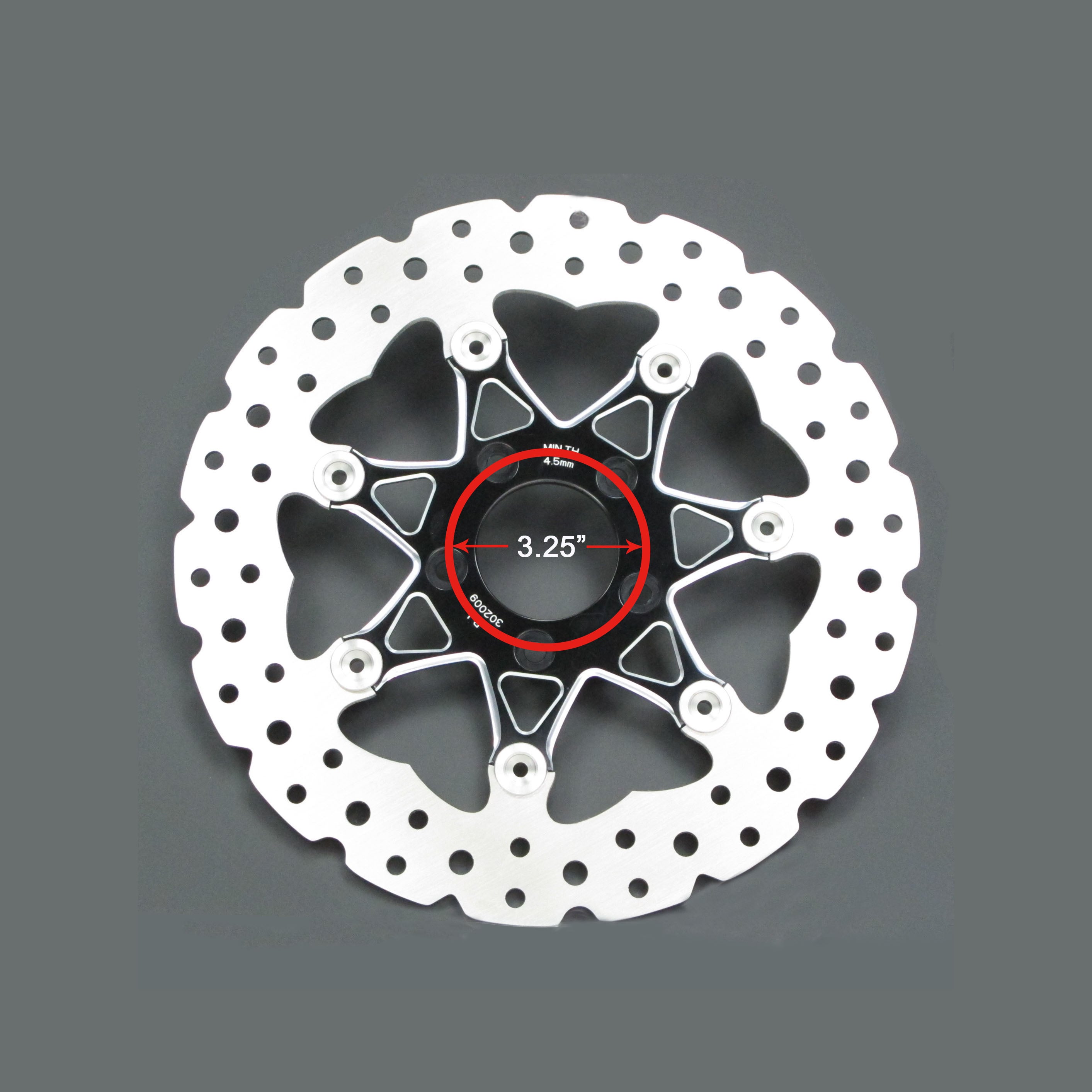 11.8" Black Front Brake Rotor- 7 Spoke