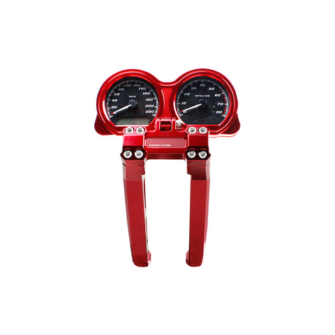Red 10.0" Pullback Risers Kit with Gauge Housing for Harley 15-23 FLTRX