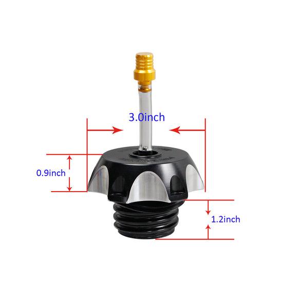 Motorcycle Black Fuel Gas Tank Cap Compatible With Harley Davidson-black