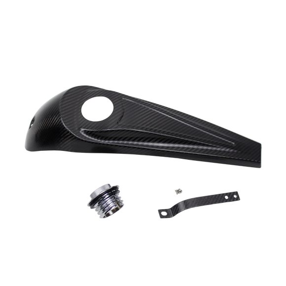 100% Carbon Fiber Gas Tank Panel Cover with Chrome Cap for Harley Davdison Dash Fuel Tank Console