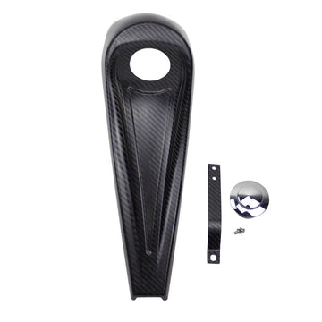 100% Carbon Fiber Gas Tank Panel Cover with Chrome Cap for Harley Davdison Dash Fuel Tank Console - 0