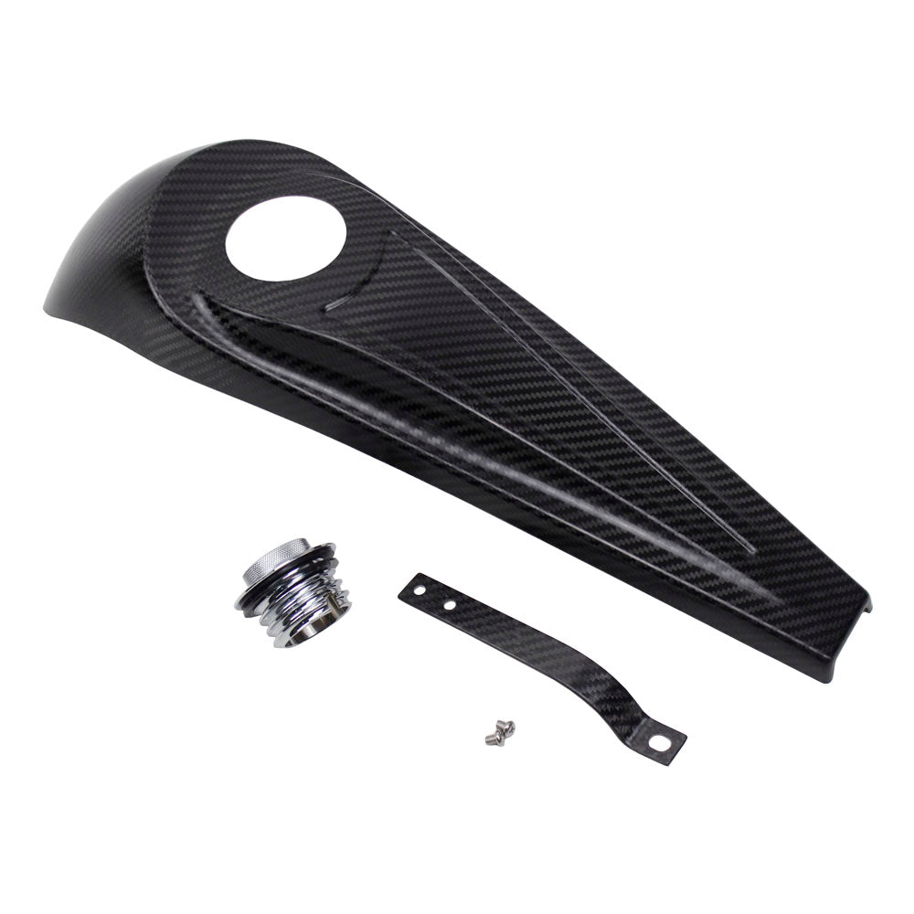 100% Carbon Fiber Gas Tank Panel Cover with Chrome Cap for Harley Davdison Dash Fuel Tank Console