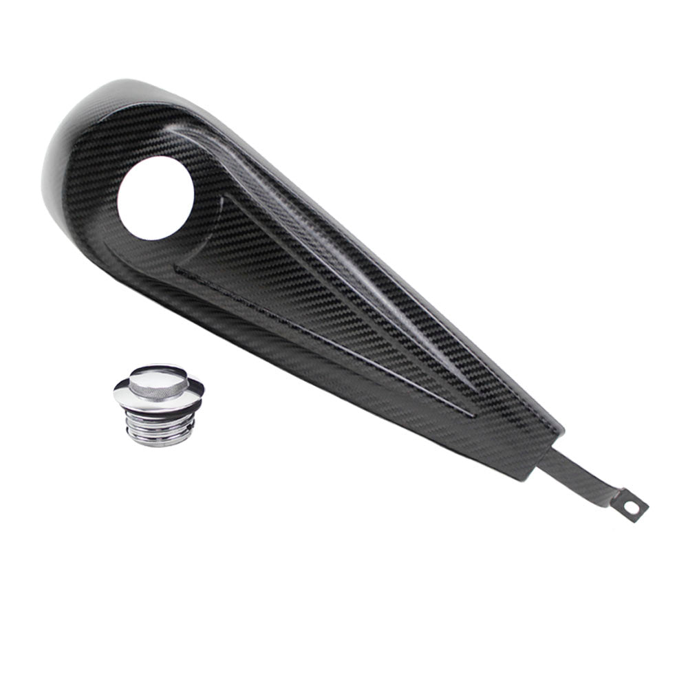 100% Carbon Fiber Gas Tank Panel Cover with Chrome Cap for Harley Davdison Dash Fuel Tank Console