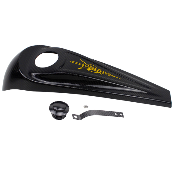 Carbon Fiber Dash Panel Console with Yellow Totem For Harley Touring