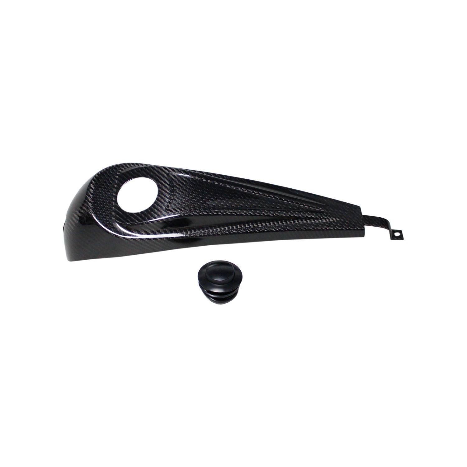 100% Carbon Fiber Gas Tank Panel Cover with Black Cap for Harley Davdison - 0