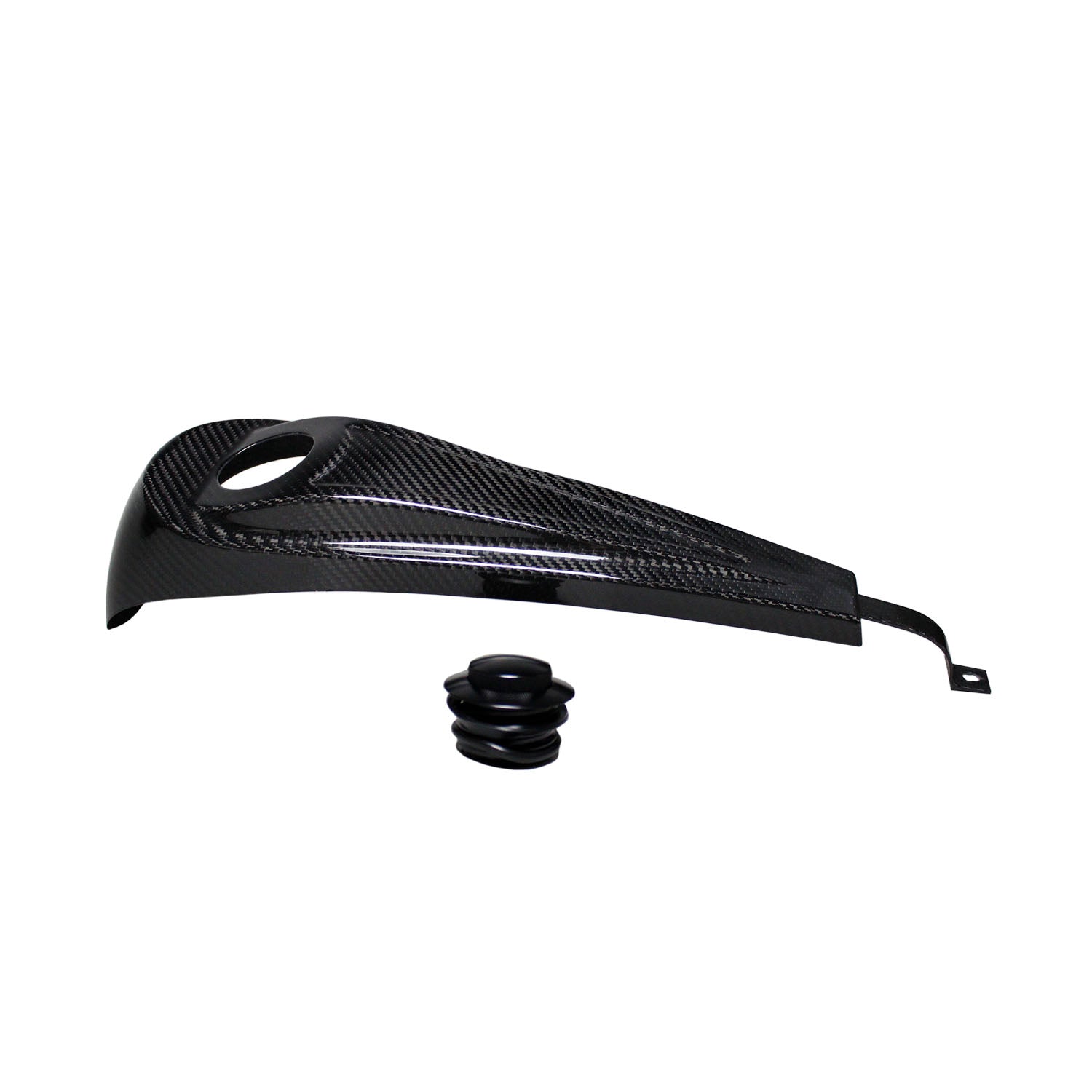 100% Carbon Fiber Gas Tank Panel Cover with Black Cap for Harley Davdison