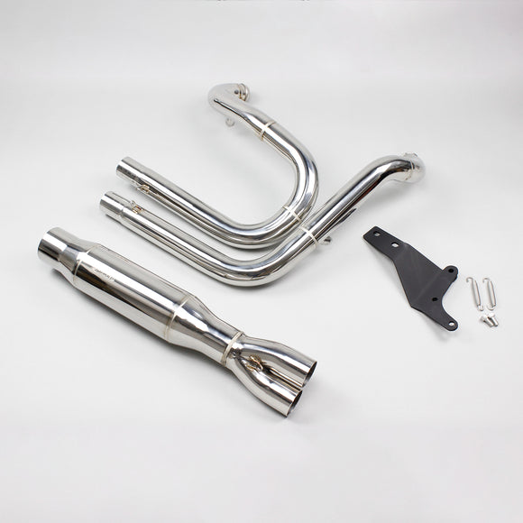 Stainless Steel 2 into 1 Exhaust Pipe for 06-2017 Dyna