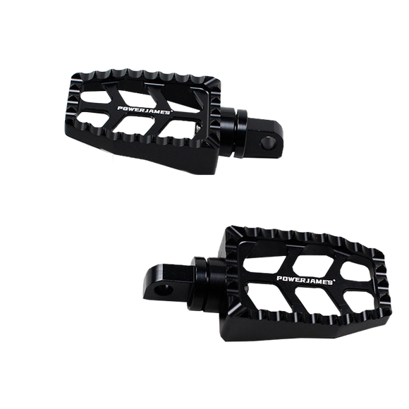 Black Passenger Footpegs for Harley Davidson 1984-2017 Dyna Softail FX Models