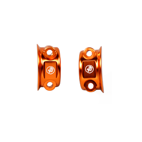 Orange Left& Right Handlebar Clamp Lever Bracket for Harley Davidson 08-23 Touring - 0