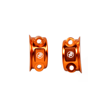 Orange Left& Right Handlebar Clamp Lever Bracket for Harley Davidson 08-23 Touring - 0