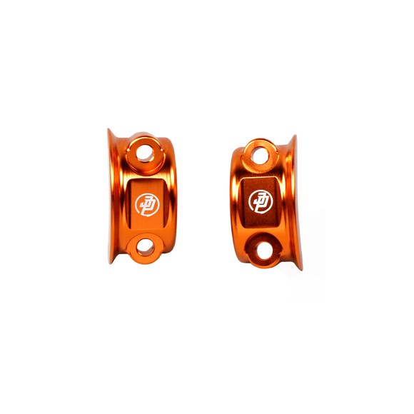 Orange Left& Right Handlebar Clamp Lever Bracket for Harley Davidson 08-23 Touring