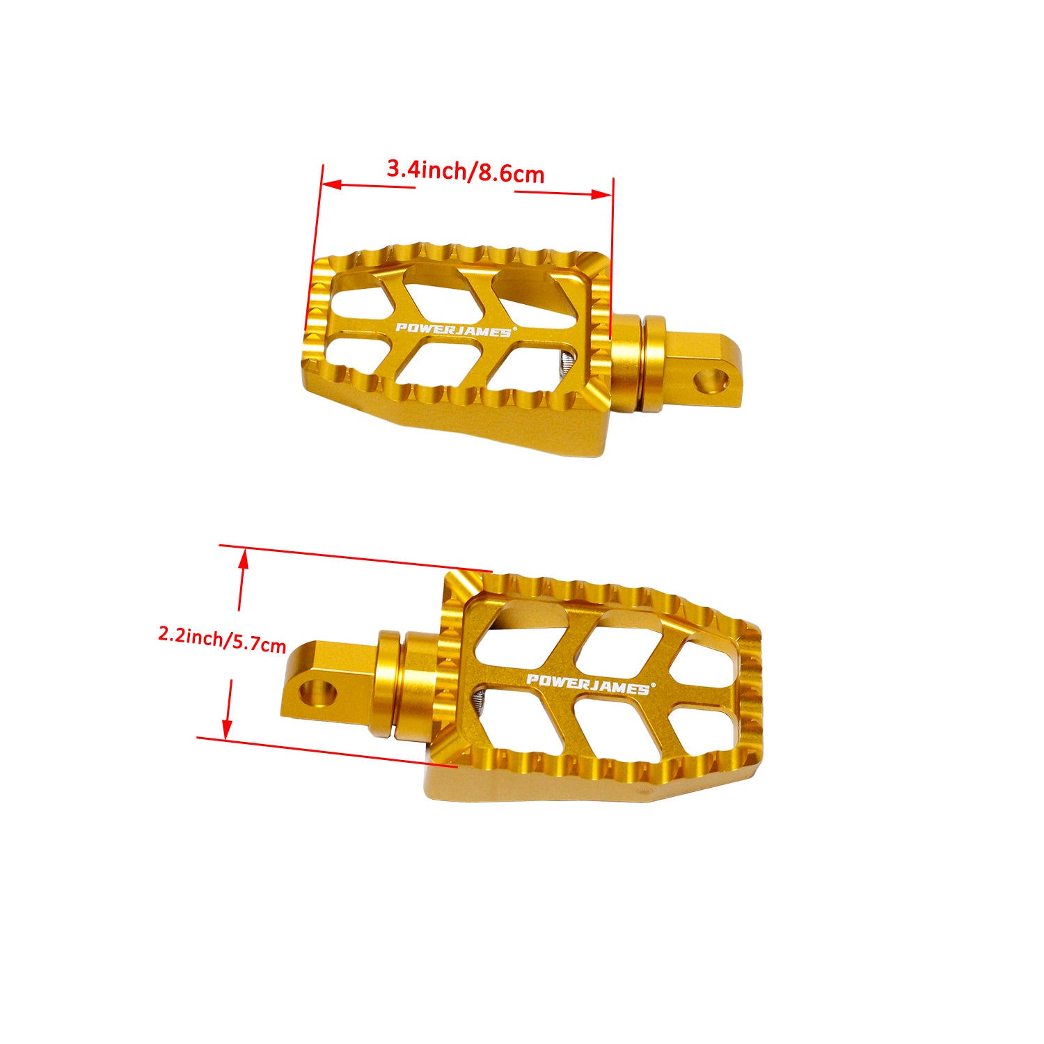 Gold Passenger Footpegs for Harley Davidson 1984-2017 Dyna Softail FX Models