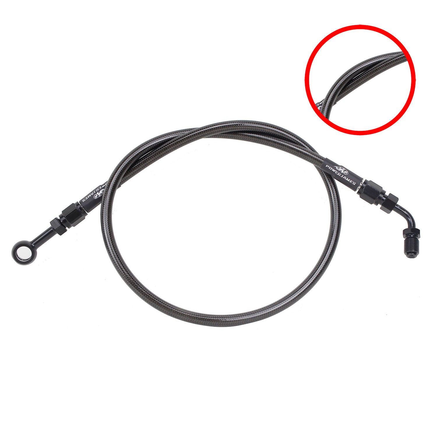 27.5" Smokey Black Upper Brake Line for Harley  Softail 18-Later Models