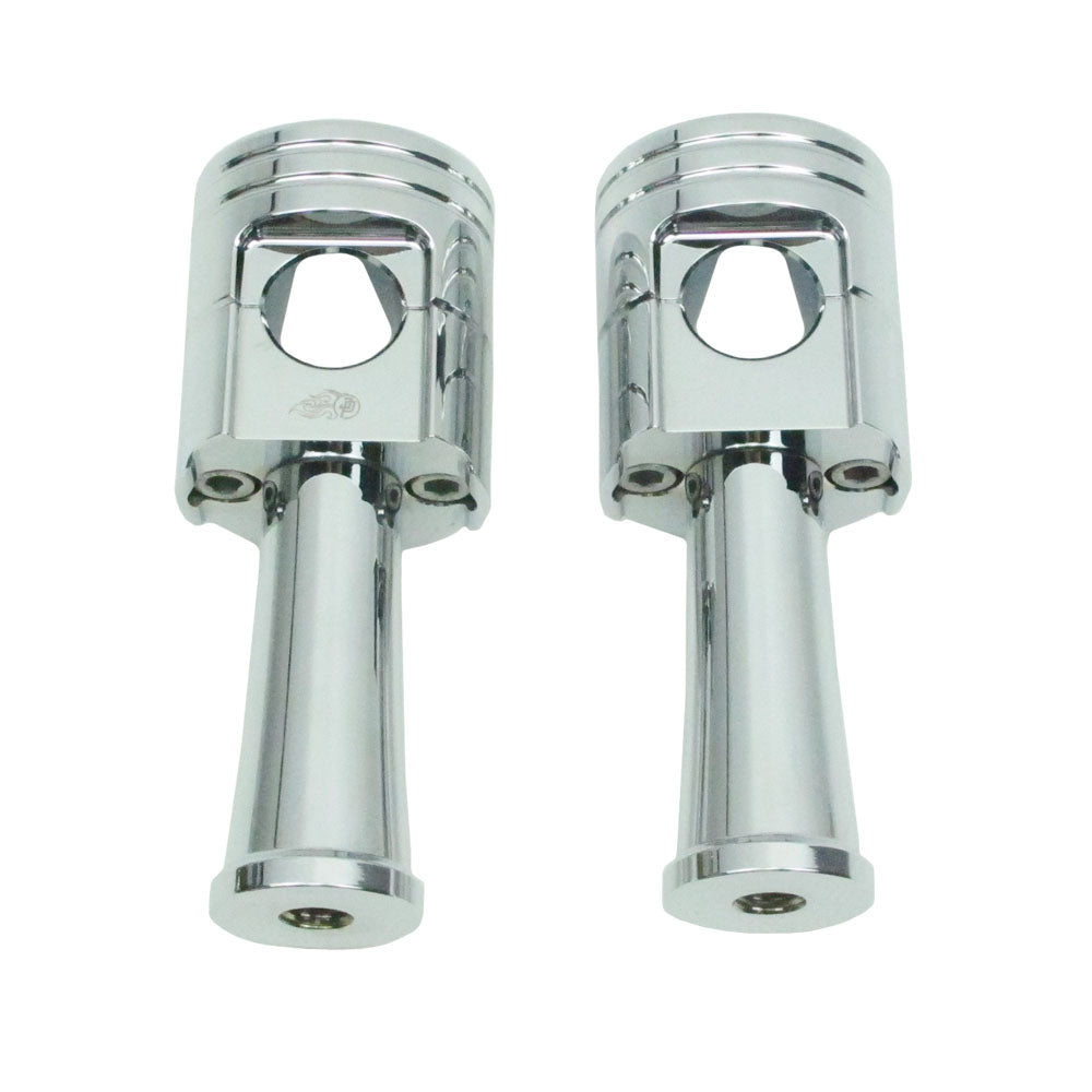 Piston Design -1.0" Risers Kit -4.3" Height- Chrome