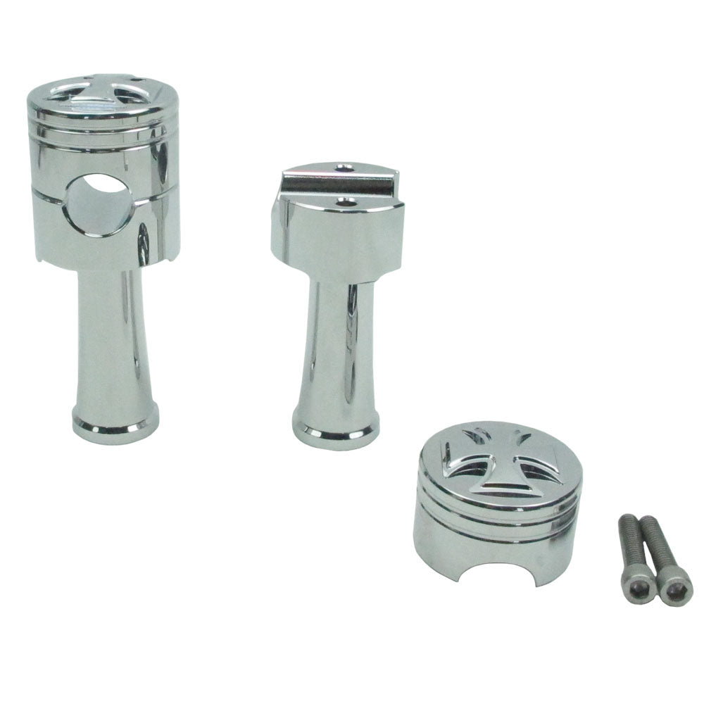 Piston Design -1.0" Risers Kit -4.3" Height- Chrome