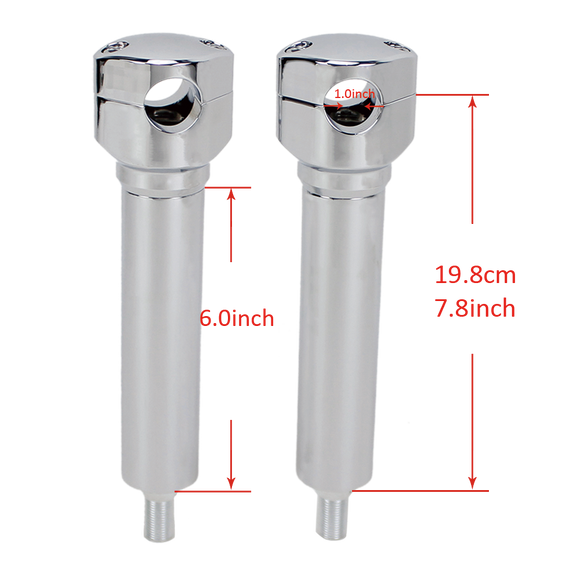 8.0‘’Tall  Handlebar Risers Kit for Harley Davidson Springer Models with 1.0 Inch Clamping