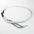 51 Inch White Silver Pearl Throttle and Idle Cable Set for Harley  XL Dyna Softail Touring-2