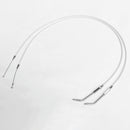 47"/ 120cm Stainless Steel with White Silver Pearl Skin Throttle and Idle Cable Set for Harley Davidson V-Twin-5