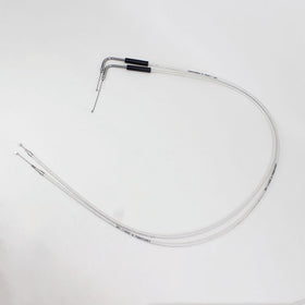 47.2"/ 120cm White&Silver Pearl Skin Throttle and Idle Cable Set for Harley Davidson V-Twin