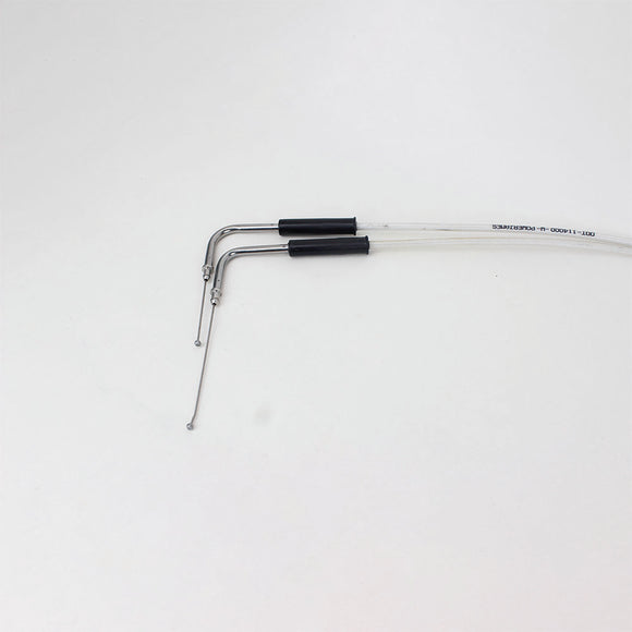 47.2"/ 120cm White&Silver Pearl Skin Throttle and Idle Cable Set for Harley Davidson V-Twin