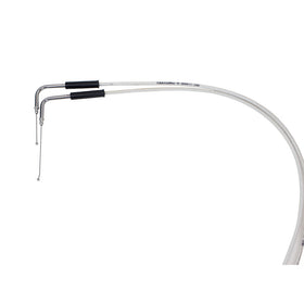 43.3"/ 110cm White&Silver Pearl Skin Throttle and Idle Cable Set for Harley Davidson V-Twin