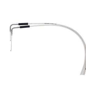 43.3"/ 110cm White&Silver Pearl Skin Throttle and Idle Cable Set for Harley Davidson V-Twin - 0
