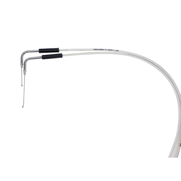 43.3"/ 110cm White&Silver Pearl Skin Throttle and Idle Cable Set for Harley Davidson V-Twin - 0