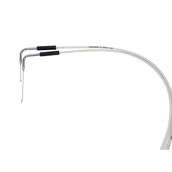 47.2"/ 120cm White&Silver Pearl Skin Throttle and Idle Cable Set for Harley Davidson V-Twin